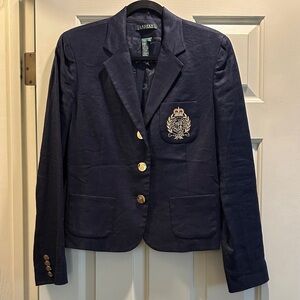 Ralph Lauren Navy Blazer with Gold Accents
